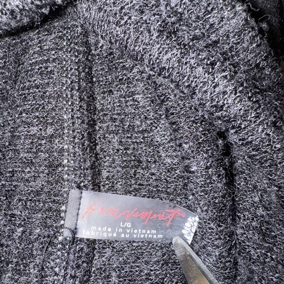 Free People FP Movement Size Large Women's Black/Grey Tunic Top Mock neck - Picture 7 of 11